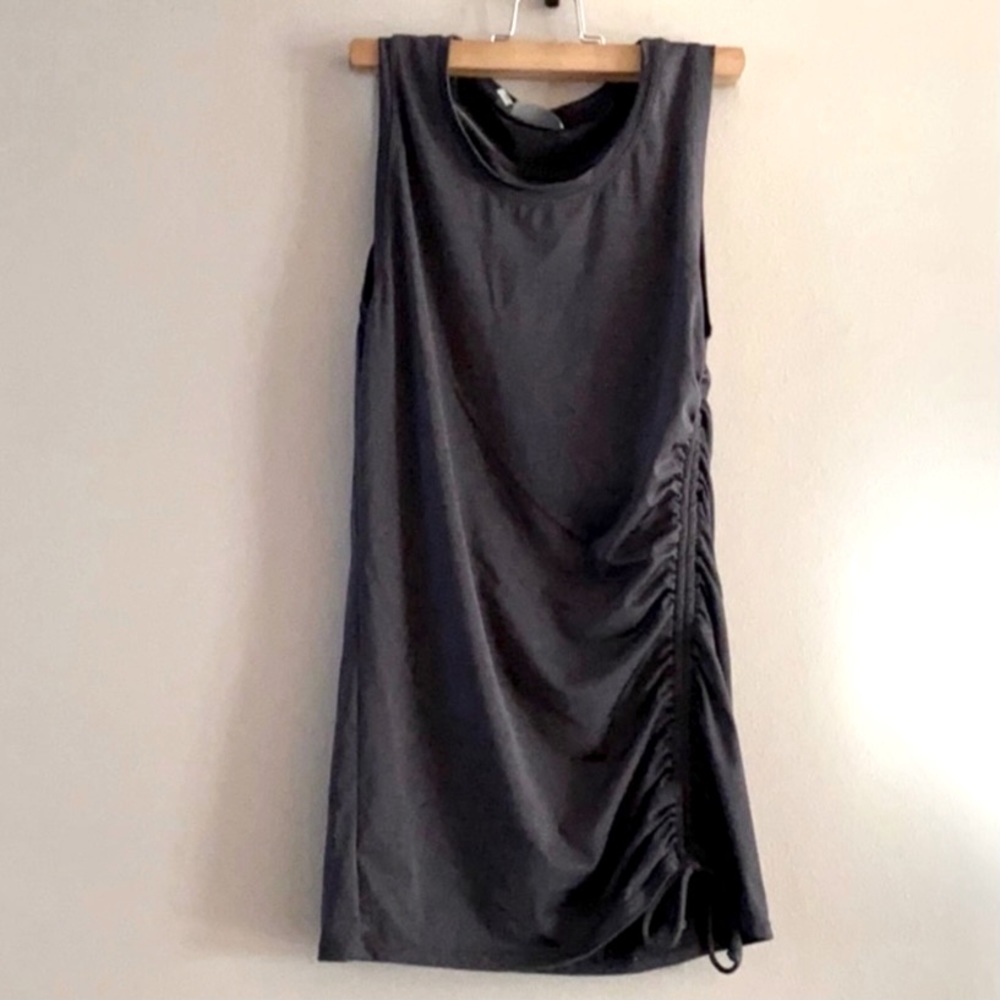 Athleta Dark Gray Side Ruched Swim Dress Size XS